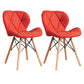 Home Scandinavian Side Chair Wood Upholstered Wingback Dining Room Chair Orange Red Set of 2 Clearhalo ' kitchen&dining_furn' 'Dining Chairs' 'Dining Tables & Seating' 'dining_chair' 'Furniture' 'furniture_dining_chair' 'Kitchen & Dining Furniture' 'kitchen' 3956561