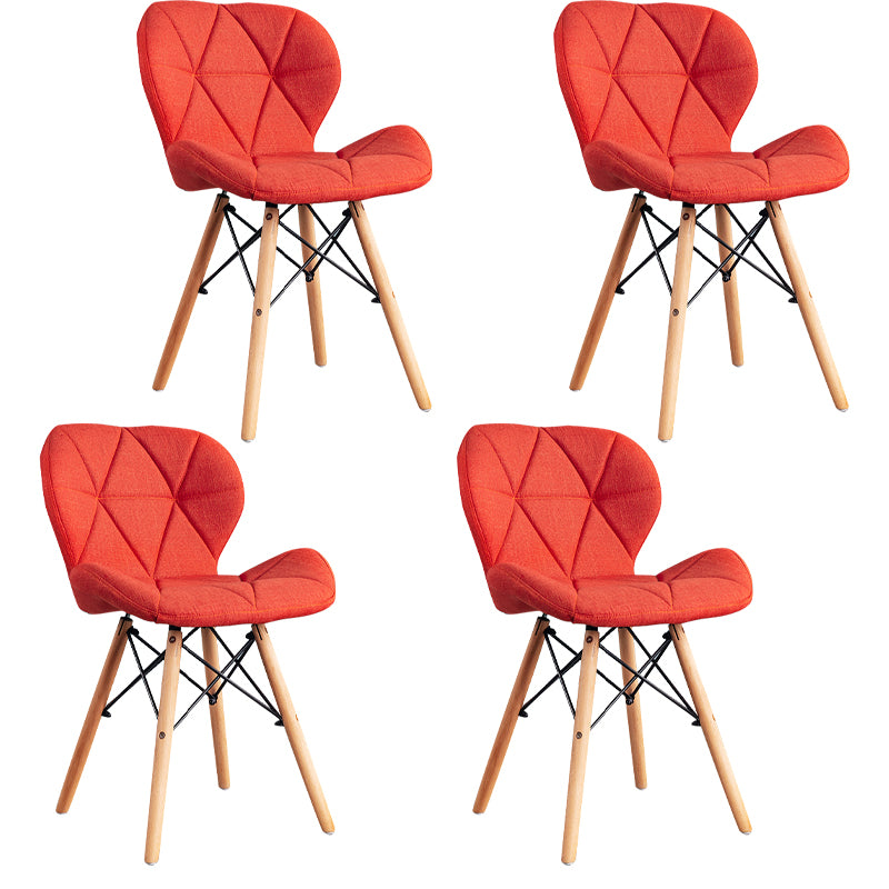 Home Scandinavian Side Chair Wood Upholstered Wingback Dining Room Chair Orange Red Set of 4 Clearhalo ' kitchen&dining_furn' 'Dining Chairs' 'Dining Tables & Seating' 'dining_chair' 'Furniture' 'furniture_dining_chair' 'Kitchen & Dining Furniture' 'kitchen' 3956562