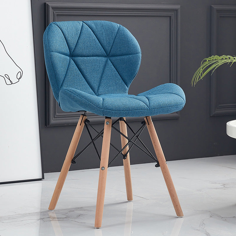 Home Scandinavian Side Chair Wood Upholstered Wingback Dining Room Chair Dark Blue 1 Piece Clearhalo ' kitchen&dining_furn' 'Dining Chairs' 'Dining Tables & Seating' 'dining_chair' 'Furniture' 'furniture_dining_chair' 'Kitchen & Dining Furniture' 'kitchen' 3956563