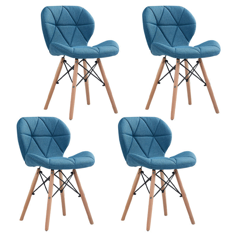 Home Scandinavian Side Chair Wood Upholstered Wingback Dining Room Chair Dark Blue Set of 4 Clearhalo ' kitchen&dining_furn' 'Dining Chairs' 'Dining Tables & Seating' 'dining_chair' 'Furniture' 'furniture_dining_chair' 'Kitchen & Dining Furniture' 'kitchen' 3956565