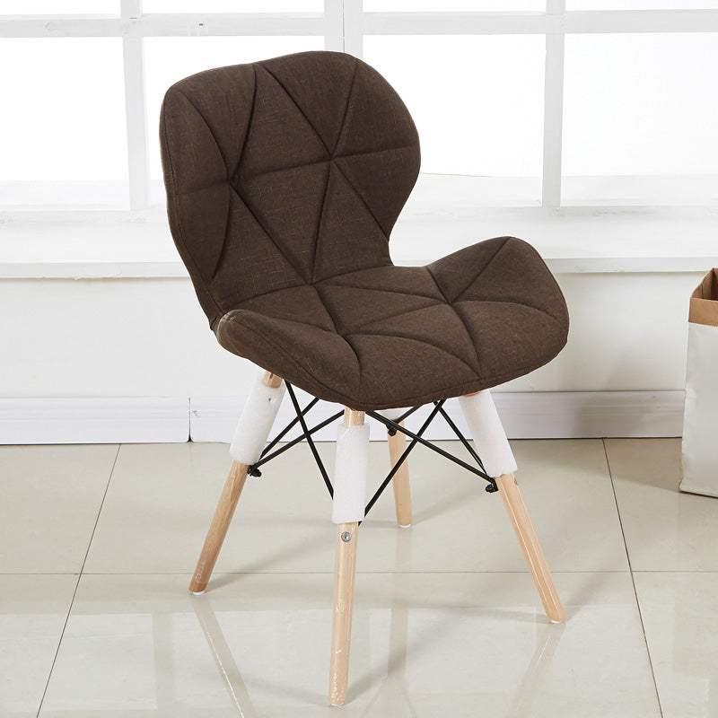 Home Scandinavian Side Chair Wood Upholstered Wingback Dining Room Chair Dark Coffee 1 Piece Clearhalo ' kitchen&dining_furn' 'Dining Chairs' 'Dining Tables & Seating' 'dining_chair' 'Furniture' 'furniture_dining_chair' 'Kitchen & Dining Furniture' 'kitchen' 3956566