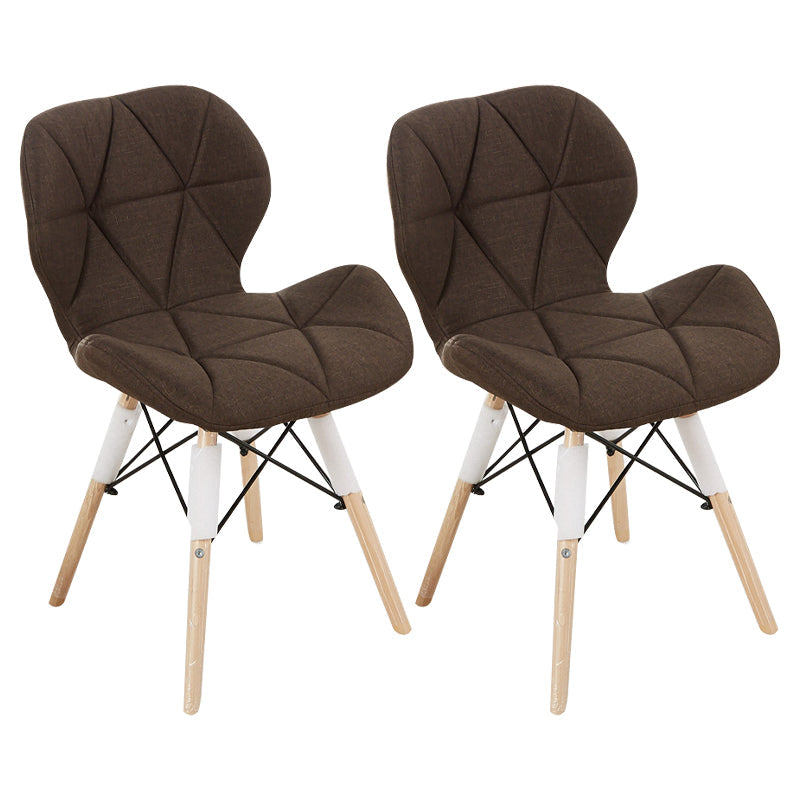 Home Scandinavian Side Chair Wood Upholstered Wingback Dining Room Chair Dark Coffee Set of 2 Clearhalo ' kitchen&dining_furn' 'Dining Chairs' 'Dining Tables & Seating' 'dining_chair' 'Furniture' 'furniture_dining_chair' 'Kitchen & Dining Furniture' 'kitchen' 3956567