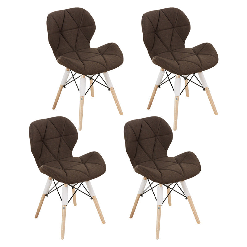 Home Scandinavian Side Chair Wood Upholstered Wingback Dining Room Chair Dark Coffee Set of 4 Clearhalo ' kitchen&dining_furn' 'Dining Chairs' 'Dining Tables & Seating' 'dining_chair' 'Furniture' 'furniture_dining_chair' 'Kitchen & Dining Furniture' 'kitchen' 3956568