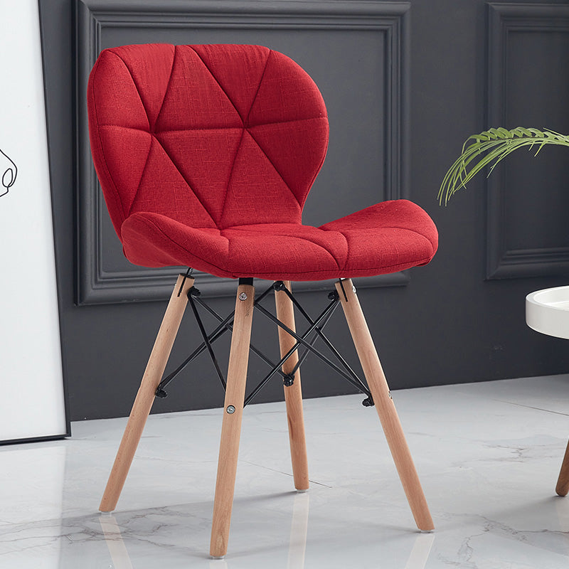 Home Scandinavian Side Chair Wood Upholstered Wingback Dining Room Chair Crimson 1 Piece Clearhalo ' kitchen&dining_furn' 'Dining Chairs' 'Dining Tables & Seating' 'dining_chair' 'Furniture' 'furniture_dining_chair' 'Kitchen & Dining Furniture' 'kitchen' 3956569