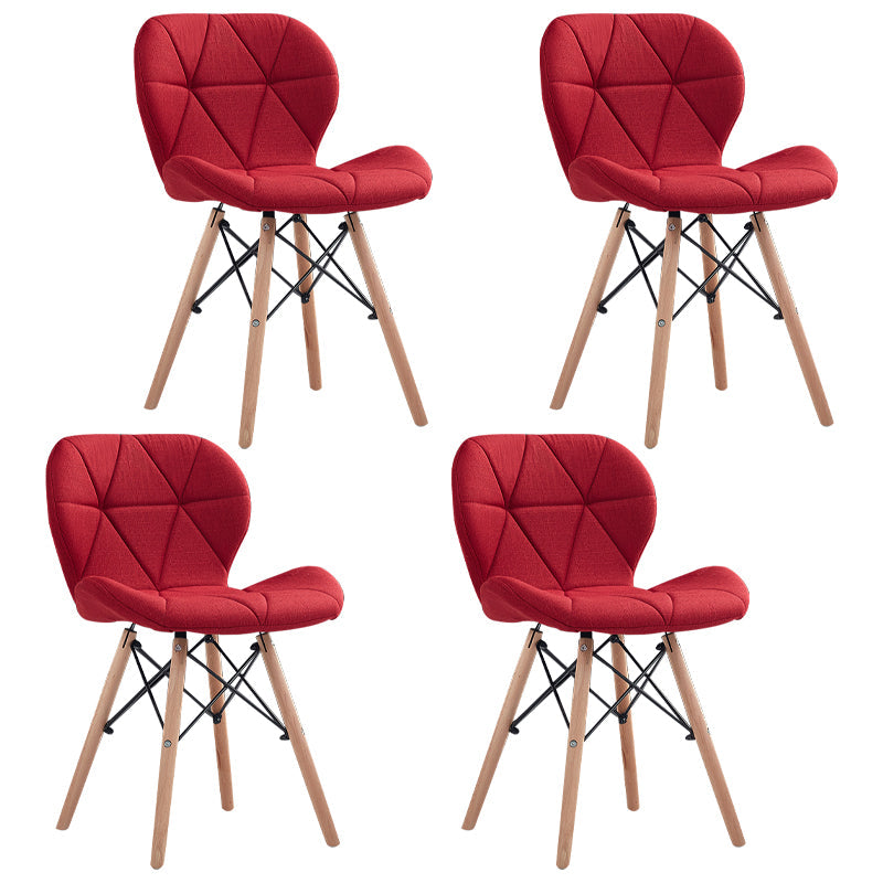 Home Scandinavian Side Chair Wood Upholstered Wingback Dining Room Chair Crimson Set of 4 Clearhalo ' kitchen&dining_furn' 'Dining Chairs' 'Dining Tables & Seating' 'dining_chair' 'Furniture' 'furniture_dining_chair' 'Kitchen & Dining Furniture' 'kitchen' 3956571