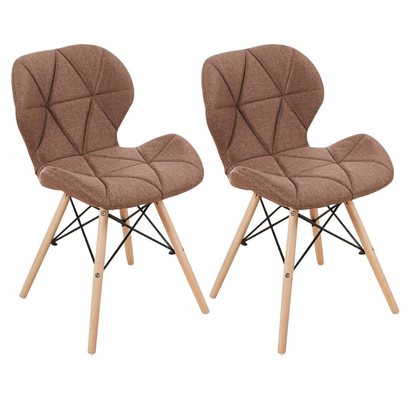 Home Scandinavian Side Chair Wood Upholstered Wingback Dining Room Chair Light Coffee Set of 2 Clearhalo ' kitchen&dining_furn' 'Dining Chairs' 'Dining Tables & Seating' 'dining_chair' 'Furniture' 'furniture_dining_chair' 'Kitchen & Dining Furniture' 'kitchen' 3956573