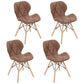 Home Scandinavian Side Chair Wood Upholstered Wingback Dining Room Chair Light Coffee Set of 4 Clearhalo ' kitchen&dining_furn' 'Dining Chairs' 'Dining Tables & Seating' 'dining_chair' 'Furniture' 'furniture_dining_chair' 'Kitchen & Dining Furniture' 'kitchen' 3956574