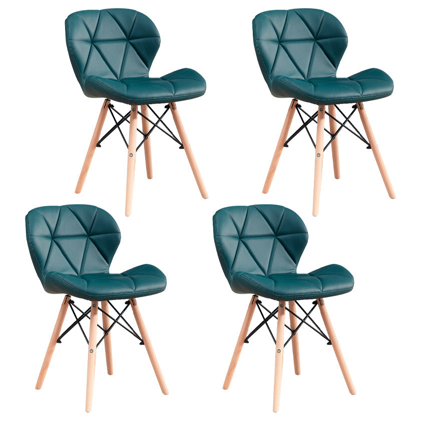 Home Scandinavian Side Chair Wood Upholstered Wingback Dining Room Chair Blackish Green Set of 4 Clearhalo ' kitchen&dining_furn' 'Dining Chairs' 'Dining Tables & Seating' 'dining_chair' 'Furniture' 'furniture_dining_chair' 'Kitchen & Dining Furniture' 'kitchen' 3956577