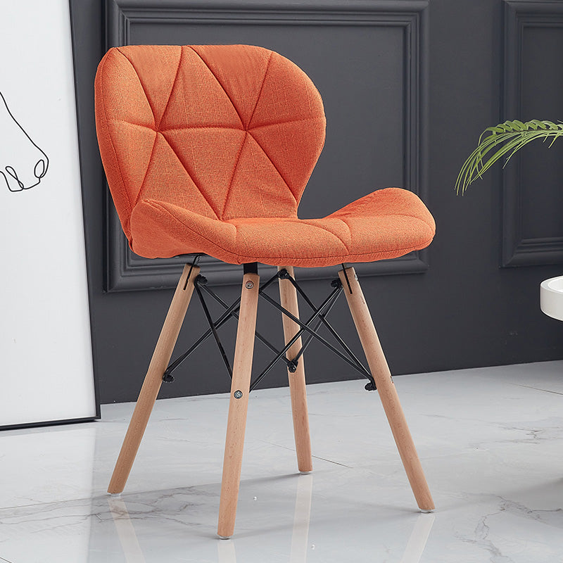 Home Scandinavian Side Chair Wood Upholstered Wingback Dining Room Chair Orange 1 Piece Clearhalo ' kitchen&dining_furn' 'Dining Chairs' 'Dining Tables & Seating' 'dining_chair' 'Furniture' 'furniture_dining_chair' 'Kitchen & Dining Furniture' 'kitchen' 3956581
