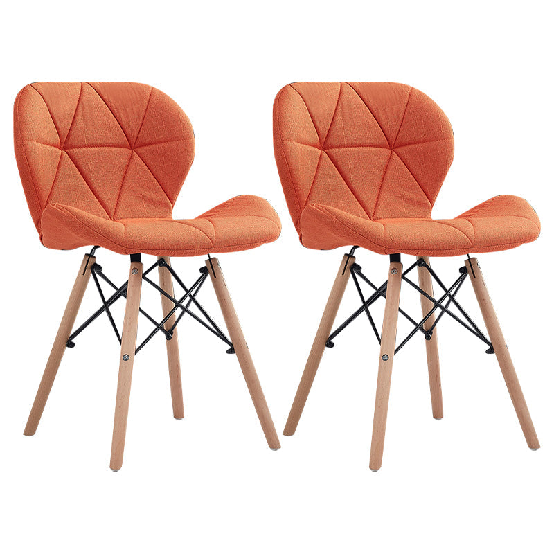 Home Scandinavian Side Chair Wood Upholstered Wingback Dining Room Chair Orange Set of 2 Clearhalo ' kitchen&dining_furn' 'Dining Chairs' 'Dining Tables & Seating' 'dining_chair' 'Furniture' 'furniture_dining_chair' 'Kitchen & Dining Furniture' 'kitchen' 3956582