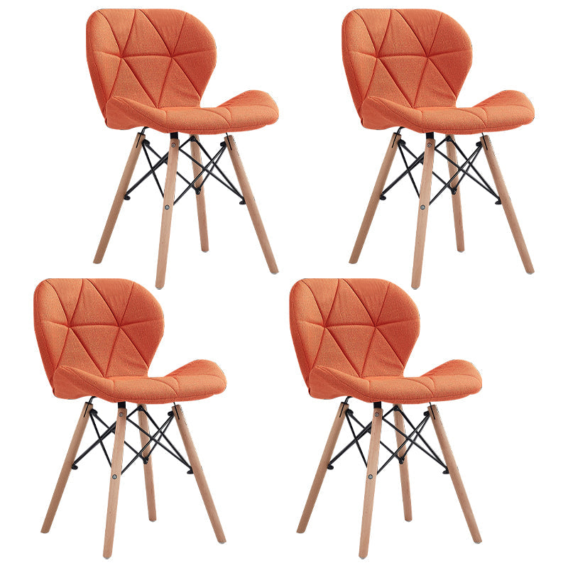 Home Scandinavian Side Chair Wood Upholstered Wingback Dining Room Chair Orange Set of 4 Clearhalo ' kitchen&dining_furn' 'Dining Chairs' 'Dining Tables & Seating' 'dining_chair' 'Furniture' 'furniture_dining_chair' 'Kitchen & Dining Furniture' 'kitchen' 3956583