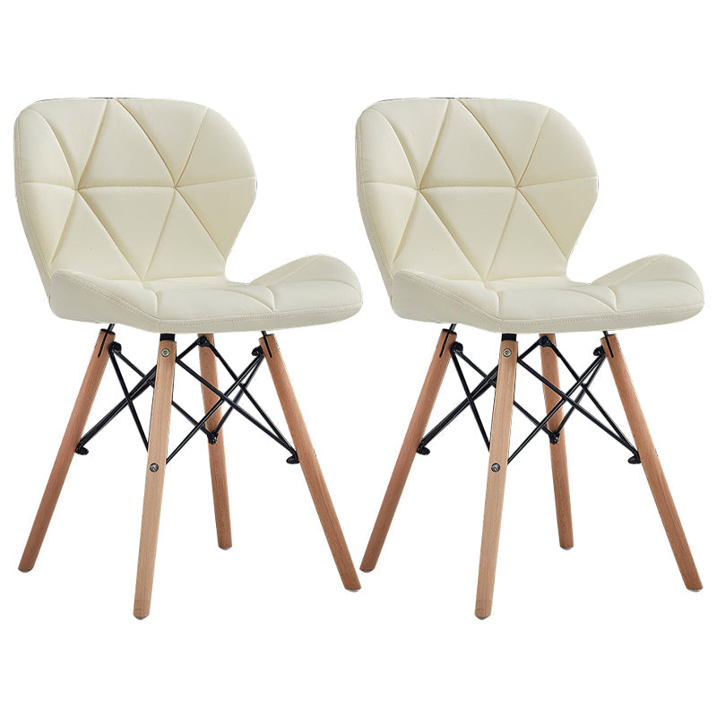 Home Scandinavian Side Chair Wood Upholstered Wingback Dining Room Chair Off-White Set of 2 Clearhalo ' kitchen&dining_furn' 'Dining Chairs' 'Dining Tables & Seating' 'dining_chair' 'Furniture' 'furniture_dining_chair' 'Kitchen & Dining Furniture' 'kitchen' 3956585