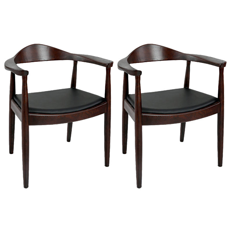 Scandinavian Indoor Side Chair Upholstered Open Back Wood Dining Room Chair Dark Brown 2 Piece Set Clearhalo ' kitchen&dining_furn' 'Dining Chairs' 'Dining Tables & Seating' 'dining_chair' 'furn' 'furn_dining_chair' 'Furniture' 'furniture_dining_chair' 'Kitchen & Dining Furniture' 'kitchen' 3956596