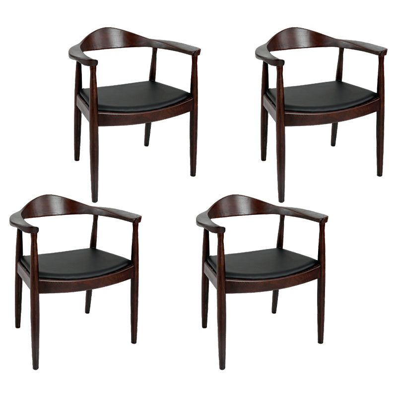 Scandinavian Indoor Side Chair Upholstered Open Back Wood Dining Room Chair Dark Brown 4 Piece Set Clearhalo ' kitchen&dining_furn' 'Dining Chairs' 'Dining Tables & Seating' 'dining_chair' 'furn' 'furn_dining_chair' 'Furniture' 'furniture_dining_chair' 'Kitchen & Dining Furniture' 'kitchen' 3956598
