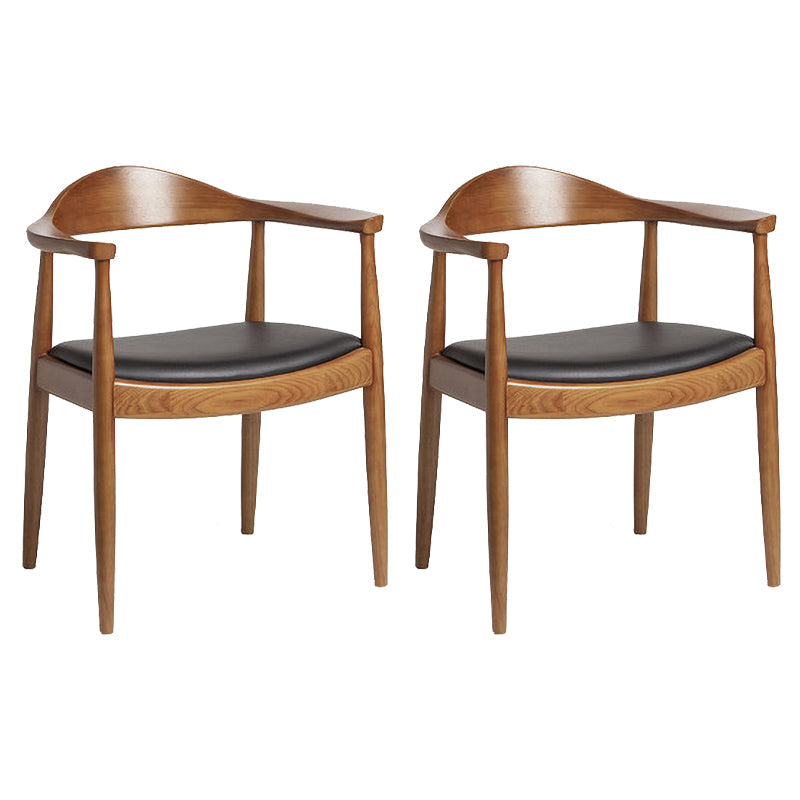 Scandinavian Indoor Side Chair Upholstered Open Back Wood Dining Room Chair Walnut 2 Piece Set Clearhalo ' kitchen&dining_furn' 'Dining Chairs' 'Dining Tables & Seating' 'dining_chair' 'furn' 'furn_dining_chair' 'Furniture' 'furniture_dining_chair' 'Kitchen & Dining Furniture' 'kitchen' 3956608