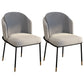 Glam Metal Dining Armless Chairs Upholstered Linen Fabric Dining Chair for Restaurant Grey 2 Piece Set Clearhalo ' kitchen&dining_furn' 'Dining Chairs' 'Dining Tables & Seating' 'dining_chair' 'furn' 'furn_dining_chair' 'Furniture' 'furniture_dining_chair' 'Kitchen & Dining Furniture' 'kitchen' 3956614