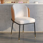 Glam Metal Dining Armless Chairs Upholstered Linen Fabric Dining Chair for Restaurant White-Orange 1 Piece Clearhalo ' kitchen&dining_furn' 'Dining Chairs' 'Dining Tables & Seating' 'dining_chair' 'furn' 'furn_dining_chair' 'Furniture' 'furniture_dining_chair' 'Kitchen & Dining Furniture' 'kitchen' 3956617
