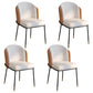 Glam Metal Dining Armless Chairs Upholstered Linen Fabric Dining Chair for Restaurant White-Orange 4 Piece Set Clearhalo ' kitchen&dining_furn' 'Dining Chairs' 'Dining Tables & Seating' 'dining_chair' 'furn' 'furn_dining_chair' 'Furniture' 'furniture_dining_chair' 'Kitchen & Dining Furniture' 'kitchen' 3956621