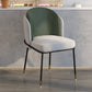 Glam Metal Dining Armless Chairs Upholstered Linen Fabric Dining Chair for Restaurant Gray-Green 1 Piece Clearhalo ' kitchen&dining_furn' 'Dining Chairs' 'Dining Tables & Seating' 'dining_chair' 'furn' 'furn_dining_chair' 'Furniture' 'furniture_dining_chair' 'Kitchen & Dining Furniture' 'kitchen' 3956624