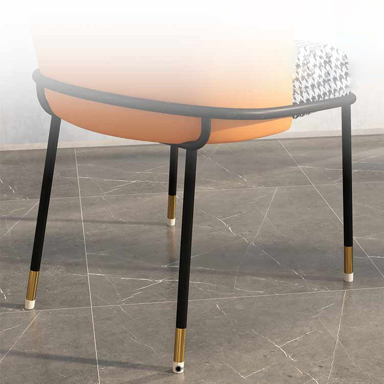 Glam Metal Dining Armless Chairs Upholstered Linen Fabric Dining Chair for Restaurant Clearhalo ' kitchen&dining_furn' 'Dining Chairs' 'Dining Tables & Seating' 'dining_chair' 'furn' 'furn_dining_chair' 'Furniture' 'furniture_dining_chair' 'Kitchen & Dining Furniture' 'kitchen' 3956625