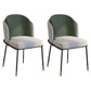 Glam Metal Dining Armless Chairs Upholstered Linen Fabric Dining Chair for Restaurant Gray-Green 2 Piece Set Clearhalo ' kitchen&dining_furn' 'Dining Chairs' 'Dining Tables & Seating' 'dining_chair' 'furn' 'furn_dining_chair' 'Furniture' 'furniture_dining_chair' 'Kitchen & Dining Furniture' 'kitchen' 3956626