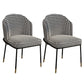 Glam Metal Dining Armless Chairs Upholstered Linen Fabric Dining Chair for Restaurant Black White Gray 2 Piece Set Clearhalo ' kitchen&dining_furn' 'Dining Chairs' 'Dining Tables & Seating' 'dining_chair' 'furn' 'furn_dining_chair' 'Furniture' 'furniture_dining_chair' 'Kitchen & Dining Furniture' 'kitchen' 3956642