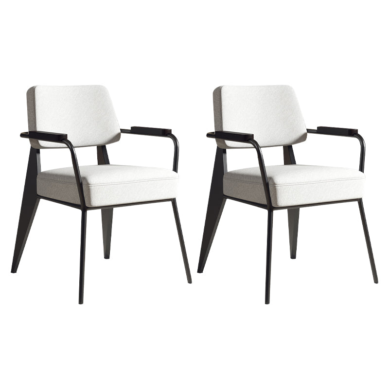 Contemporary Metal Dining Chairs Open Back Arm Dining Side Chair for Kitchen White 2 Piece Set Clearhalo ' kitchen&dining_furn' 'Dining Chairs' 'Dining Tables & Seating' 'dining_chair' 'furn' 'furn_dining_chair' 'Furniture' 'furniture_dining_chair' 'Kitchen & Dining Furniture' 'kitchen' 3956653
