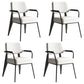 Contemporary Metal Dining Chairs Open Back Arm Dining Side Chair for Kitchen White 4 Piece Set Clearhalo ' kitchen&dining_furn' 'Dining Chairs' 'Dining Tables & Seating' 'dining_chair' 'furn' 'furn_dining_chair' 'Furniture' 'furniture_dining_chair' 'Kitchen & Dining Furniture' 'kitchen' 3956655