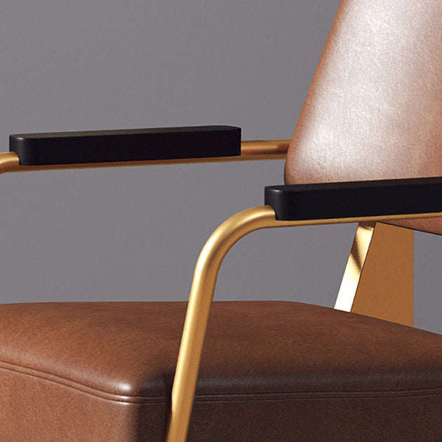 Contemporary Metal Dining Chairs Open Back Arm Dining Side Chair for Kitchen Clearhalo ' kitchen&dining_furn' 'Dining Chairs' 'Dining Tables & Seating' 'dining_chair' 'furn' 'furn_dining_chair' 'Furniture' 'furniture_dining_chair' 'Kitchen & Dining Furniture' 'kitchen' 3956658