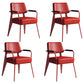 Contemporary Metal Dining Chairs Open Back Arm Dining Side Chair for Kitchen Red 4 Piece Set Clearhalo ' kitchen&dining_furn' 'Dining Chairs' 'Dining Tables & Seating' 'dining_chair' 'furn' 'furn_dining_chair' 'Furniture' 'furniture_dining_chair' 'Kitchen & Dining Furniture' 'kitchen' 3956662