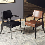 Contemporary Metal Dining Chairs Open Back Arm Dining Side Chair for Kitchen Clearhalo ' kitchen&dining_furn' 'Dining Chairs' 'Dining Tables & Seating' 'dining_chair' 'furn' 'furn_dining_chair' 'Furniture' 'furniture_dining_chair' 'Kitchen & Dining Furniture' 'kitchen' 3956666