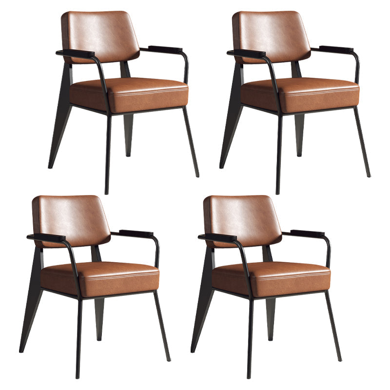 Contemporary Metal Dining Chairs Open Back Arm Dining Side Chair for Kitchen Coffee 4 Piece Set Clearhalo ' kitchen&dining_furn' 'Dining Chairs' 'Dining Tables & Seating' 'dining_chair' 'furn' 'furn_dining_chair' 'Furniture' 'furniture_dining_chair' 'Kitchen & Dining Furniture' 'kitchen' 3956676