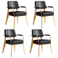 Contemporary Metal Dining Chairs Open Back Arm Dining Side Chair for Kitchen Black-Gold 4 Piece Set Clearhalo ' kitchen&dining_furn' 'Dining Chairs' 'Dining Tables & Seating' 'dining_chair' 'furn' 'furn_dining_chair' 'Furniture' 'furniture_dining_chair' 'Kitchen & Dining Furniture' 'kitchen' 3956679