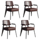 Contemporary Metal Dining Chairs Open Back Arm Dining Side Chair for Kitchen Dark Brown 4 Piece Set Clearhalo ' kitchen&dining_furn' 'Dining Chairs' 'Dining Tables & Seating' 'dining_chair' 'furn' 'furn_dining_chair' 'Furniture' 'furniture_dining_chair' 'Kitchen & Dining Furniture' 'kitchen' 3956682