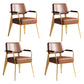 Contemporary Metal Dining Chairs Open Back Arm Dining Side Chair for Kitchen Light Coffee 4 Piece Set Clearhalo ' kitchen&dining_furn' 'Dining Chairs' 'Dining Tables & Seating' 'dining_chair' 'furn' 'furn_dining_chair' 'Furniture' 'furniture_dining_chair' 'Kitchen & Dining Furniture' 'kitchen' 3956685