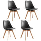 Scandinavian Home Side Chair Wood Upholstered Solid Back Dining Room Chair Black Set of 4 Clearhalo ' kitchen&dining_furn' 'Dining Chairs' 'Dining Tables & Seating' 'dining_chair' 'Furniture' 'furniture_dining_chair' 'Kitchen & Dining Furniture' 'kitchen' 3956689