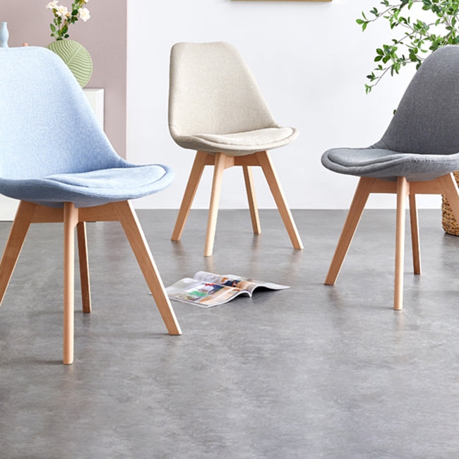 Scandinavian Home Side Chair Wood Upholstered Solid Back Dining Room Chair Clearhalo ' kitchen&dining_furn' 'Dining Chairs' 'Dining Tables & Seating' 'dining_chair' 'Furniture' 'furniture_dining_chair' 'Kitchen & Dining Furniture' 'kitchen' 3956690