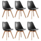 Scandinavian Home Side Chair Wood Upholstered Solid Back Dining Room Chair Black Set of 6 Clearhalo ' kitchen&dining_furn' 'Dining Chairs' 'Dining Tables & Seating' 'dining_chair' 'Furniture' 'furniture_dining_chair' 'Kitchen & Dining Furniture' 'kitchen' 3956691