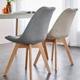 Scandinavian Home Side Chair Wood Upholstered Solid Back Dining Room Chair Clearhalo ' kitchen&dining_furn' 'Dining Chairs' 'Dining Tables & Seating' 'dining_chair' 'Furniture' 'furniture_dining_chair' 'Kitchen & Dining Furniture' 'kitchen' 3956693