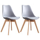 Scandinavian Home Side Chair Wood Upholstered Solid Back Dining Room Chair Grey Set of 2 Clearhalo ' kitchen&dining_furn' 'Dining Chairs' 'Dining Tables & Seating' 'dining_chair' 'Furniture' 'furniture_dining_chair' 'Kitchen & Dining Furniture' 'kitchen' 3956694
