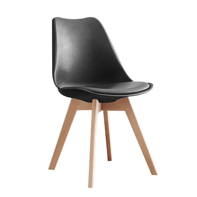 Scandinavian Home Side Chair Wood Upholstered Solid Back Dining Room Chair Clearhalo ' kitchen&dining_furn' 'Dining Chairs' 'Dining Tables & Seating' 'dining_chair' 'Furniture' 'furniture_dining_chair' 'Kitchen & Dining Furniture' 'kitchen' 3956695