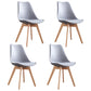 Scandinavian Home Side Chair Wood Upholstered Solid Back Dining Room Chair Grey Set of 4 Clearhalo ' kitchen&dining_furn' 'Dining Chairs' 'Dining Tables & Seating' 'dining_chair' 'Furniture' 'furniture_dining_chair' 'Kitchen & Dining Furniture' 'kitchen' 3956696