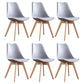 Scandinavian Home Side Chair Wood Upholstered Solid Back Dining Room Chair Grey Set of 6 Clearhalo ' kitchen&dining_furn' 'Dining Chairs' 'Dining Tables & Seating' 'dining_chair' 'Furniture' 'furniture_dining_chair' 'Kitchen & Dining Furniture' 'kitchen' 3956698