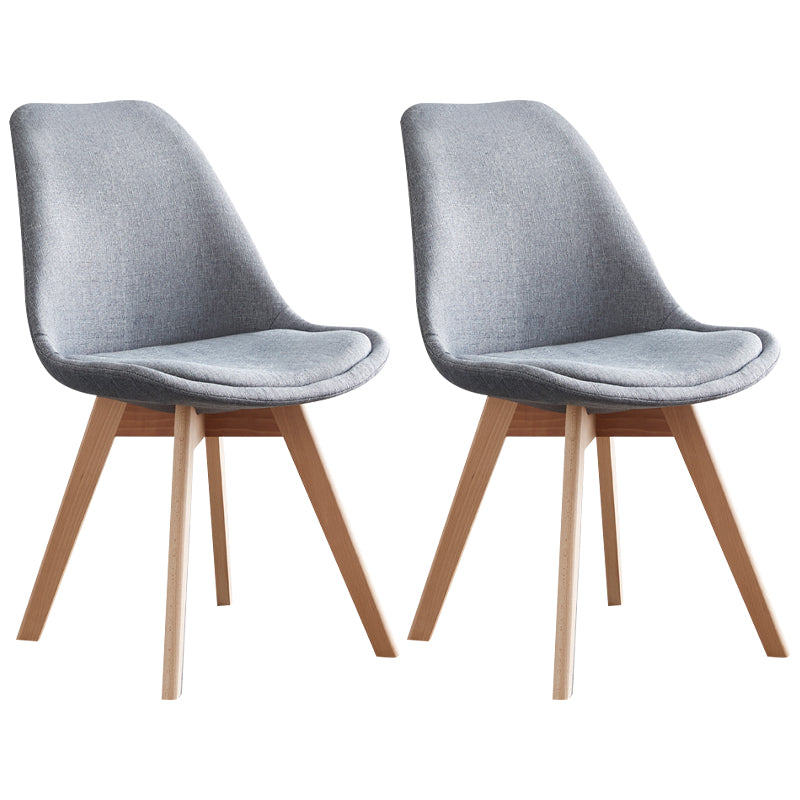 Scandinavian Home Side Chair Wood Upholstered Solid Back Dining Room Chair Light Gray Set of 2 Clearhalo ' kitchen&dining_furn' 'Dining Chairs' 'Dining Tables & Seating' 'dining_chair' 'Furniture' 'furniture_dining_chair' 'Kitchen & Dining Furniture' 'kitchen' 3956700