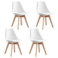 Scandinavian Home Side Chair Wood Upholstered Solid Back Dining Room Chair White Set of 4 Clearhalo ' kitchen&dining_furn' 'Dining Chairs' 'Dining Tables & Seating' 'dining_chair' 'Furniture' 'furniture_dining_chair' 'Kitchen & Dining Furniture' 'kitchen' 3956707