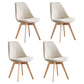 Scandinavian Home Side Chair Wood Upholstered Solid Back Dining Room Chair Beige Set of 4 Clearhalo ' kitchen&dining_furn' 'Dining Chairs' 'Dining Tables & Seating' 'dining_chair' 'Furniture' 'furniture_dining_chair' 'Kitchen & Dining Furniture' 'kitchen' 3956710