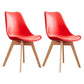 Scandinavian Home Side Chair Wood Upholstered Solid Back Dining Room Chair Red Set of 2 Clearhalo ' kitchen&dining_furn' 'Dining Chairs' 'Dining Tables & Seating' 'dining_chair' 'Furniture' 'furniture_dining_chair' 'Kitchen & Dining Furniture' 'kitchen' 3956712