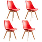 Scandinavian Home Side Chair Wood Upholstered Solid Back Dining Room Chair Red Set of 4 Clearhalo ' kitchen&dining_furn' 'Dining Chairs' 'Dining Tables & Seating' 'dining_chair' 'Furniture' 'furniture_dining_chair' 'Kitchen & Dining Furniture' 'kitchen' 3956713