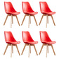 Scandinavian Home Side Chair Wood Upholstered Solid Back Dining Room Chair Red Set of 6 Clearhalo ' kitchen&dining_furn' 'Dining Chairs' 'Dining Tables & Seating' 'dining_chair' 'Furniture' 'furniture_dining_chair' 'Kitchen & Dining Furniture' 'kitchen' 3956714