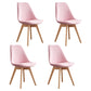 Scandinavian Home Side Chair Wood Upholstered Solid Back Dining Room Chair Pink Set of 4 Clearhalo ' kitchen&dining_furn' 'Dining Chairs' 'Dining Tables & Seating' 'dining_chair' 'Furniture' 'furniture_dining_chair' 'Kitchen & Dining Furniture' 'kitchen' 3956716